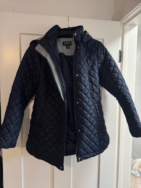 Jones New York Jackets & Blazers - Jones New York Quilted Black Diamond-Pattern Puffer Jacket
